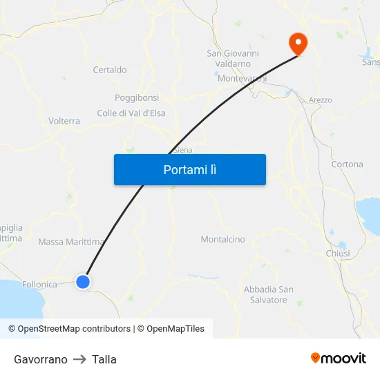 Gavorrano to Talla map