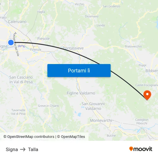 Signa to Talla map