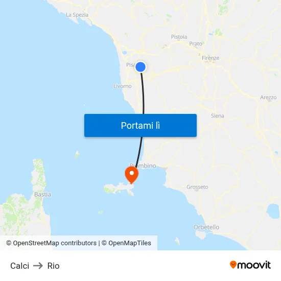 Calci to Rio map