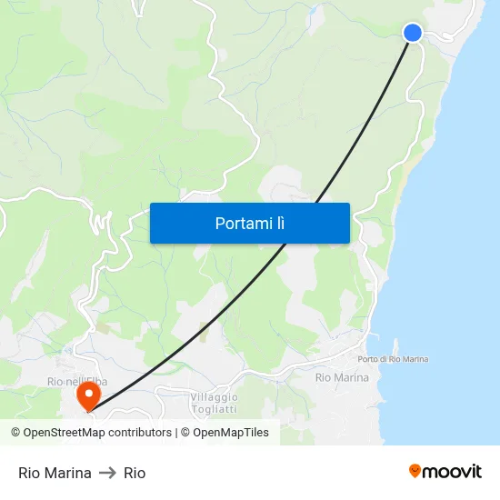 Rio Marina to Rio map