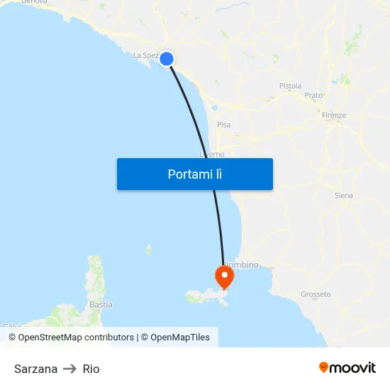 Sarzana to Rio map
