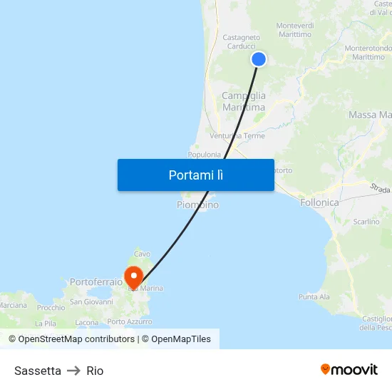 Sassetta to Rio map