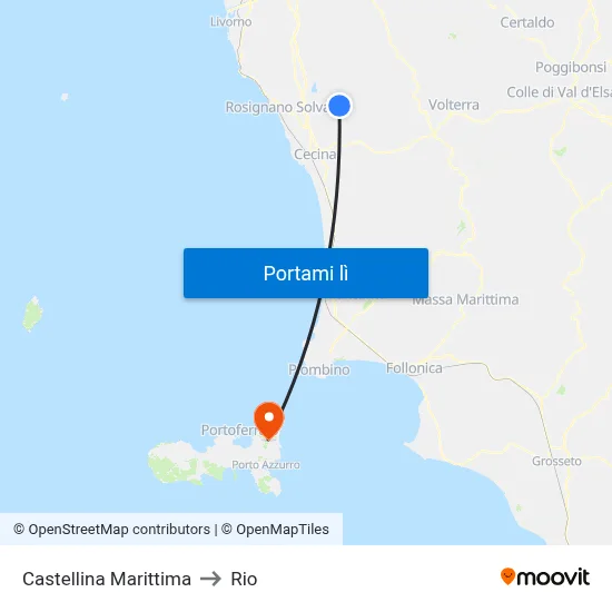 Castellina Marittima to Rio map