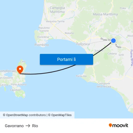 Gavorrano to Rio map