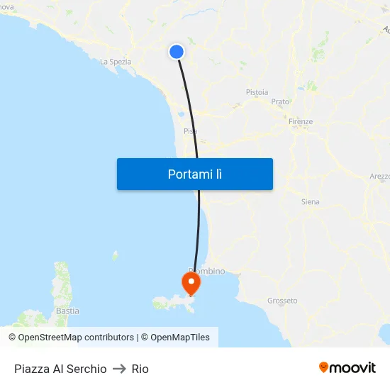 Piazza Al Serchio to Rio map