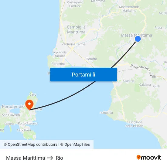 Massa Marittima to Rio map