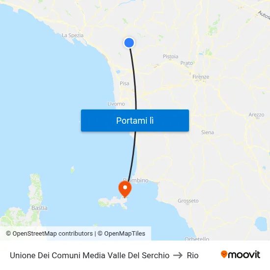 Unione Dei Comuni Media Valle Del Serchio to Rio map