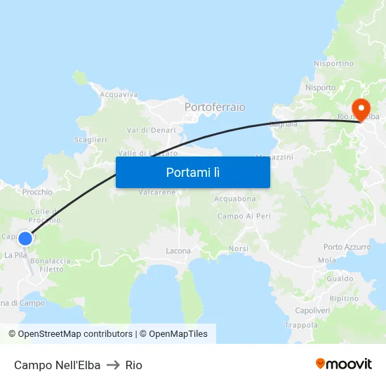Campo Nell'Elba to Rio map