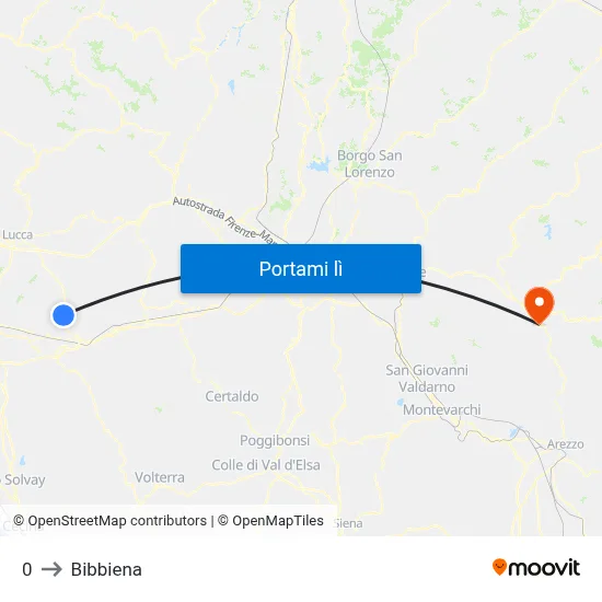 0 to Bibbiena map