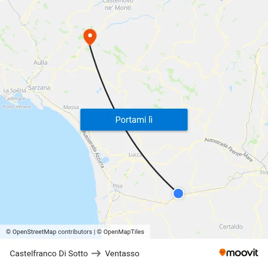 Castelfranco Di Sotto to Ventasso map
