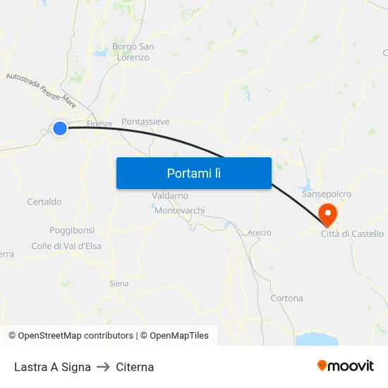 Lastra A Signa to Citerna map