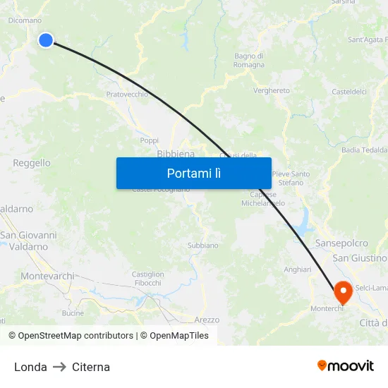 Londa to Citerna map