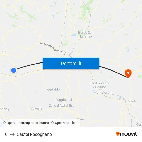 0 to Castel Focognano map