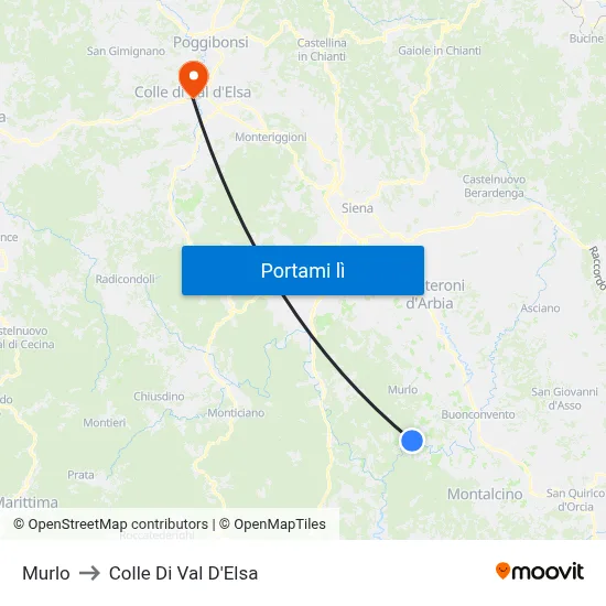 Murlo to Colle Di Val D'Elsa map