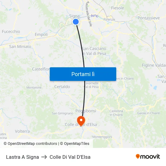 Lastra A Signa to Colle Di Val D'Elsa map