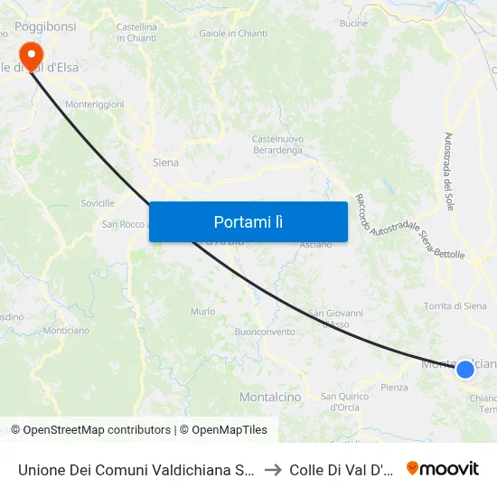 Unione Dei Comuni Valdichiana Senese to Colle Di Val D'Elsa map