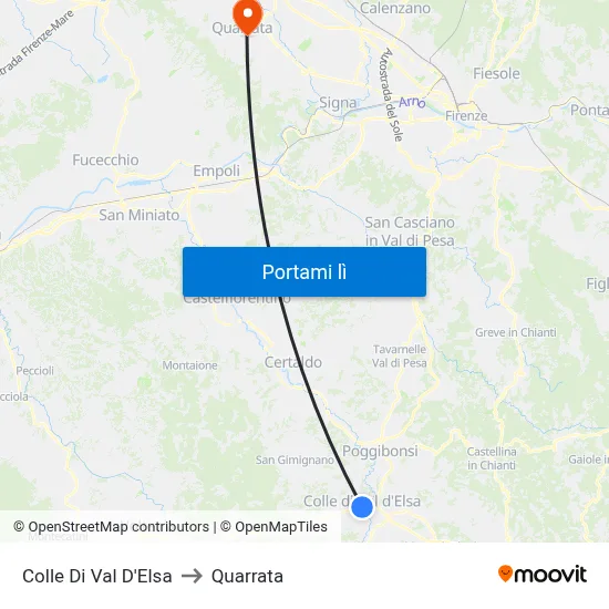 Colle Di Val D'Elsa to Quarrata map