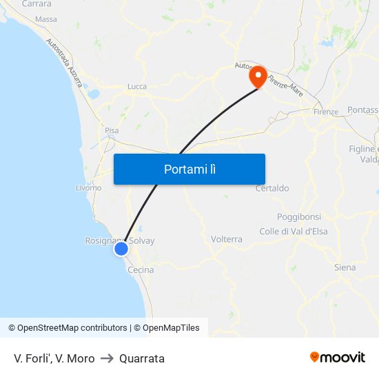 V. Forli',  V. Moro to Quarrata map