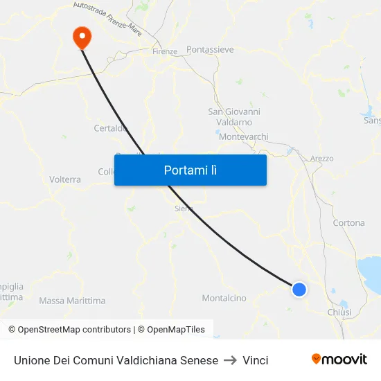 Unione Dei Comuni Valdichiana Senese to Vinci map