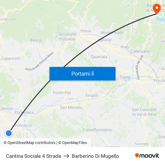 Cantina Sociale 4 Strade to Barberino Di Mugello map