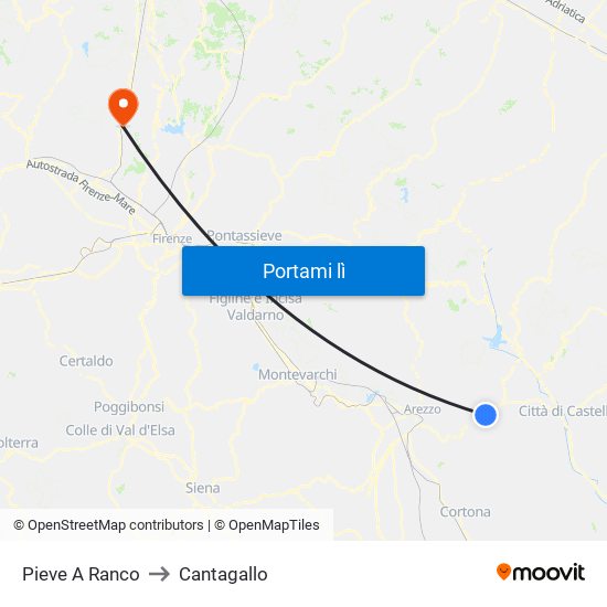 Pieve A Ranco to Cantagallo map