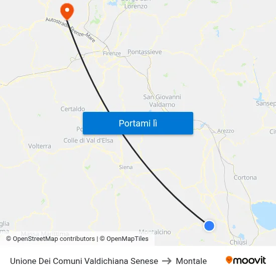 Unione Dei Comuni Valdichiana Senese to Montale map
