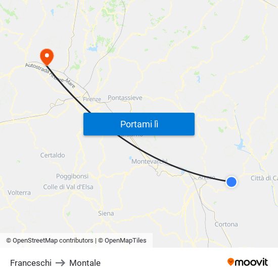 Franceschi to Montale map