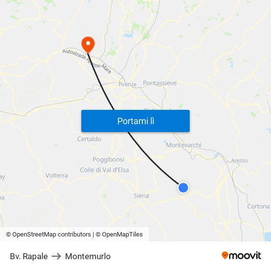 Bv. Rapale to Montemurlo map