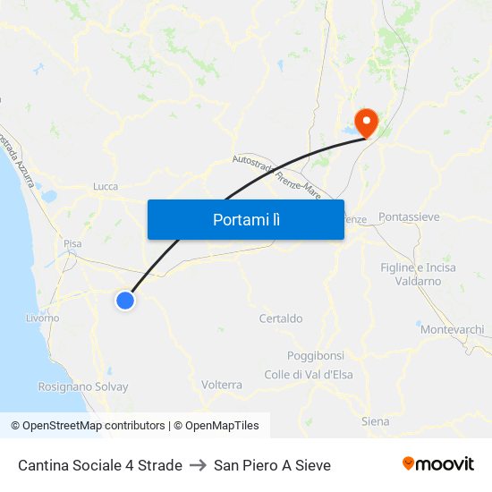 Cantina Sociale 4 Strade to San Piero A Sieve map