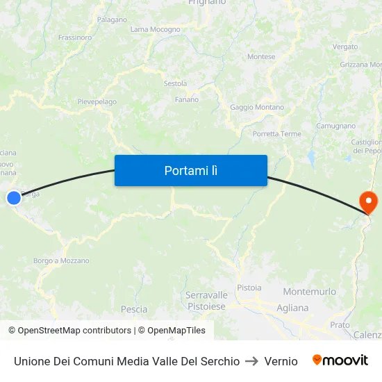 Unione Dei Comuni Media Valle Del Serchio to Vernio map