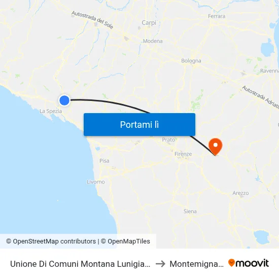 Unione Di Comuni Montana Lunigiana to Montemignaio map