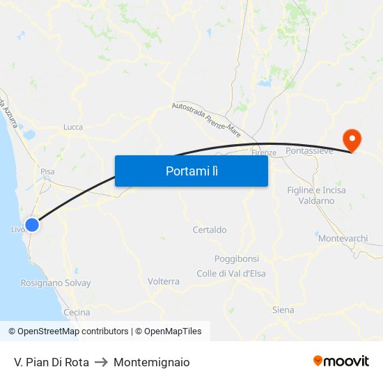 V. Pian Di Rota to Montemignaio map