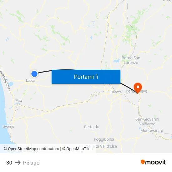 30 to Pelago map