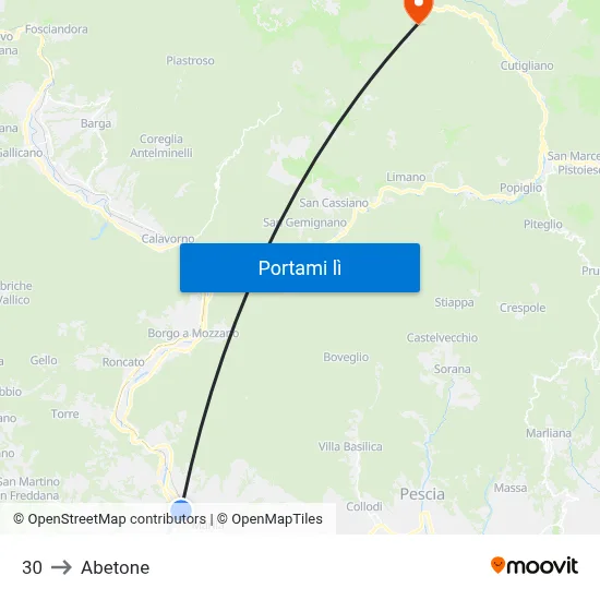 30 to Abetone map