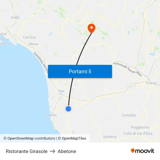 Ristorante Girasole to Abetone map