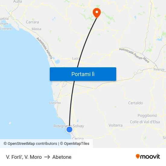 V. Forli',  V. Moro to Abetone map