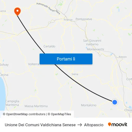 Unione Dei Comuni Valdichiana Senese to Altopascio map