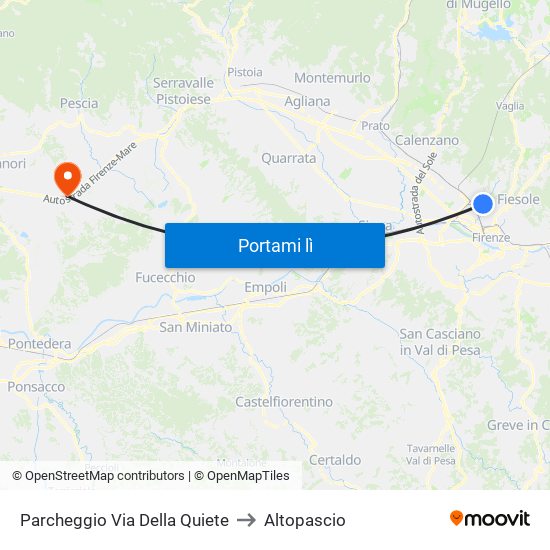 Parcheggio Via Della Quiete to Altopascio map