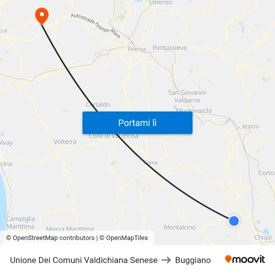 Unione Dei Comuni Valdichiana Senese to Buggiano map