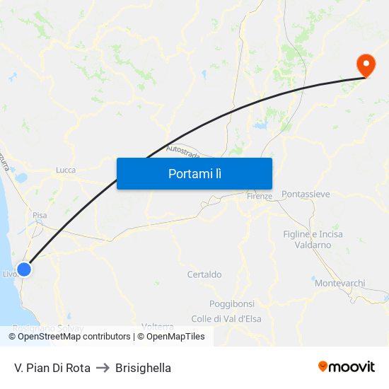 V. Pian Di Rota to Brisighella map