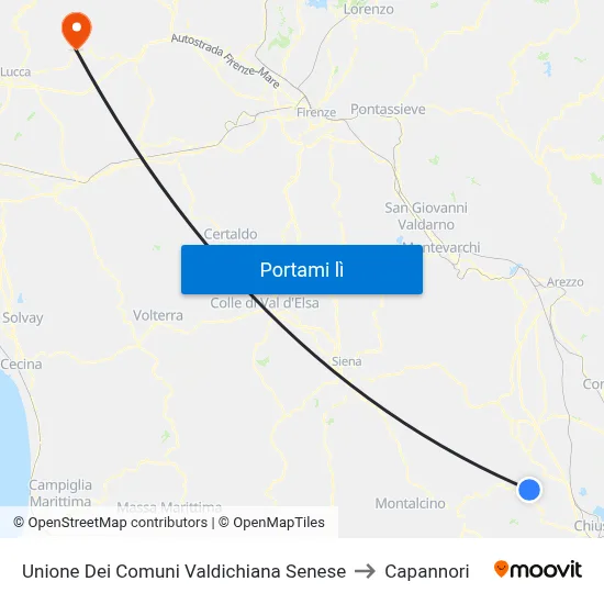 Unione Dei Comuni Valdichiana Senese to Capannori map