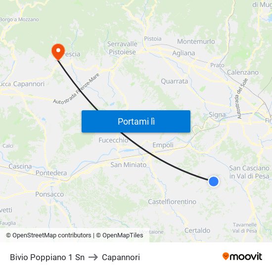 Bivio Poppiano 1                 Sn to Capannori map