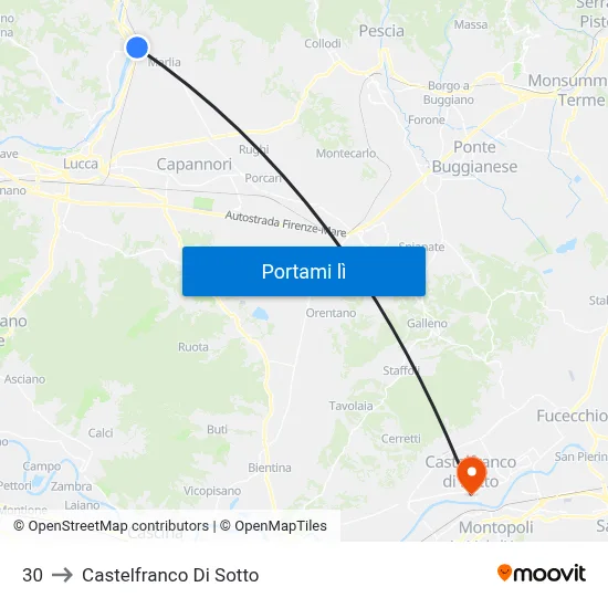 30 to Castelfranco Di Sotto map