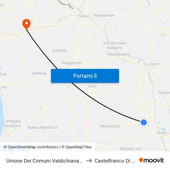 Unione Dei Comuni Valdichiana Senese to Castelfranco Di Sotto map