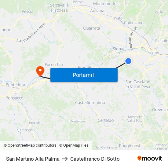 San Martino Alla Palma to Castelfranco Di Sotto map