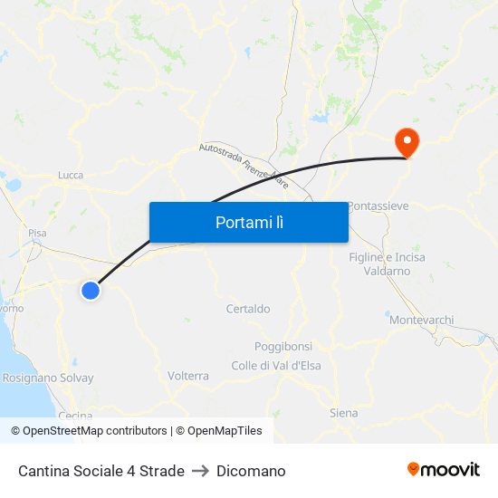 Cantina Sociale 4 Strade to Dicomano map