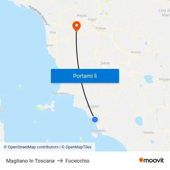 Magliano In Toscana to Fucecchio map