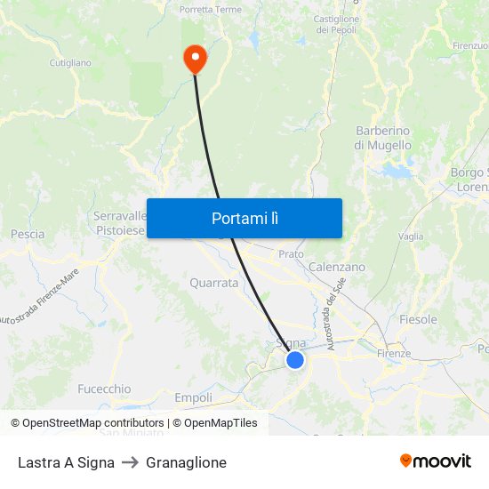 Lastra A Signa to Granaglione map