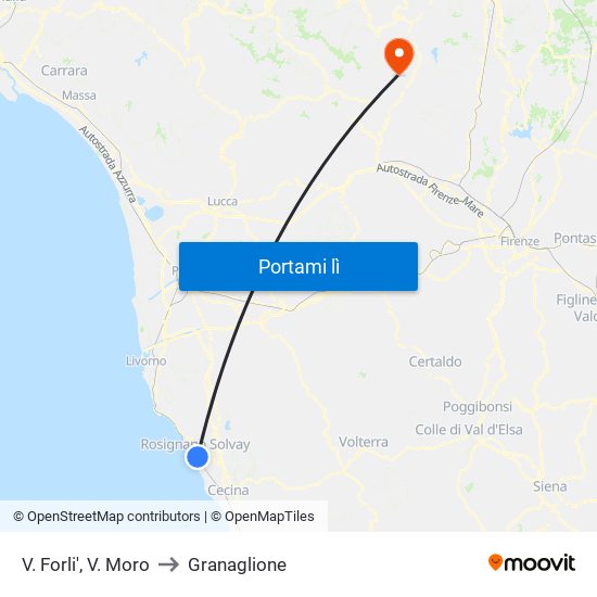 V. Forli',  V. Moro to Granaglione map