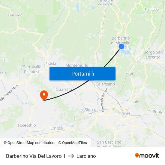 Barberino Via Del Lavoro 1 to Larciano map